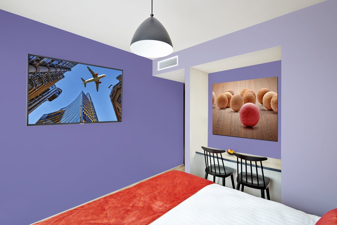 酒店房间装饰画框样机普贤居精选模板v01 Hotel-Room-01-Mockup插图(1)