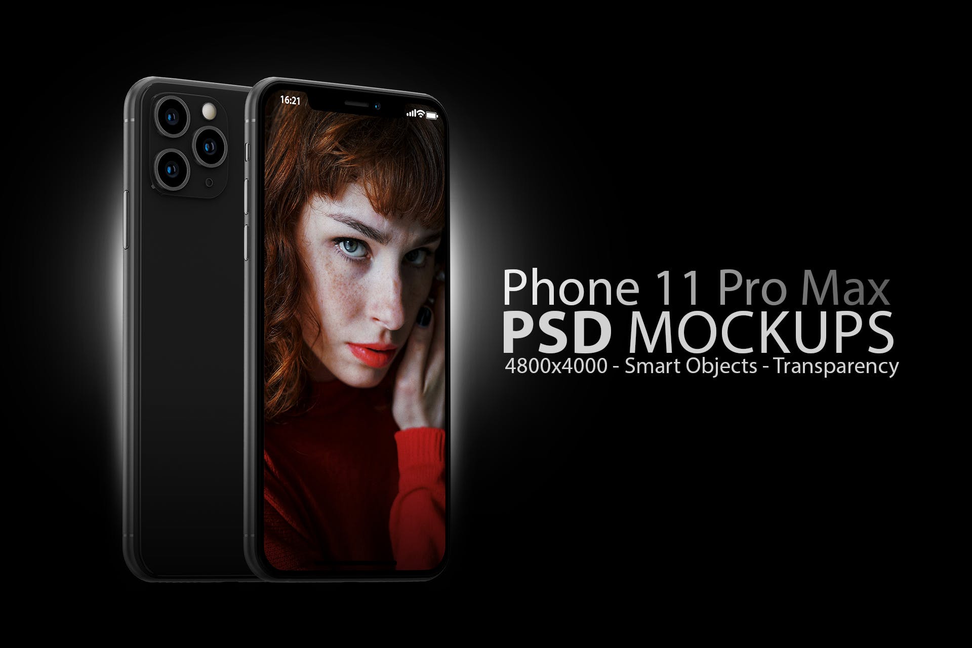 黑色iPhone 11 Pro Max智能手机APP设计预览素材库精选样机 Phone 11 Black PSD Mockups插图