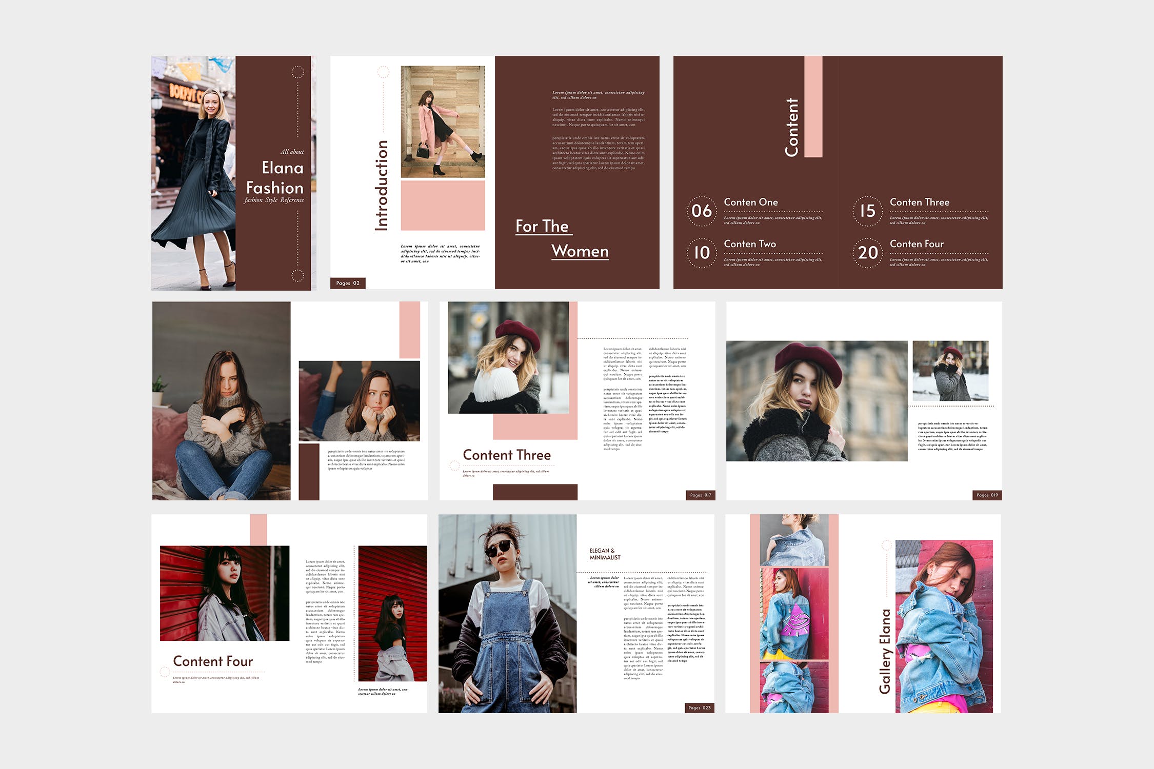 时装产品普贤居精选目录设计模板 Elana Fashion Lookbook Catalogue插图(4)