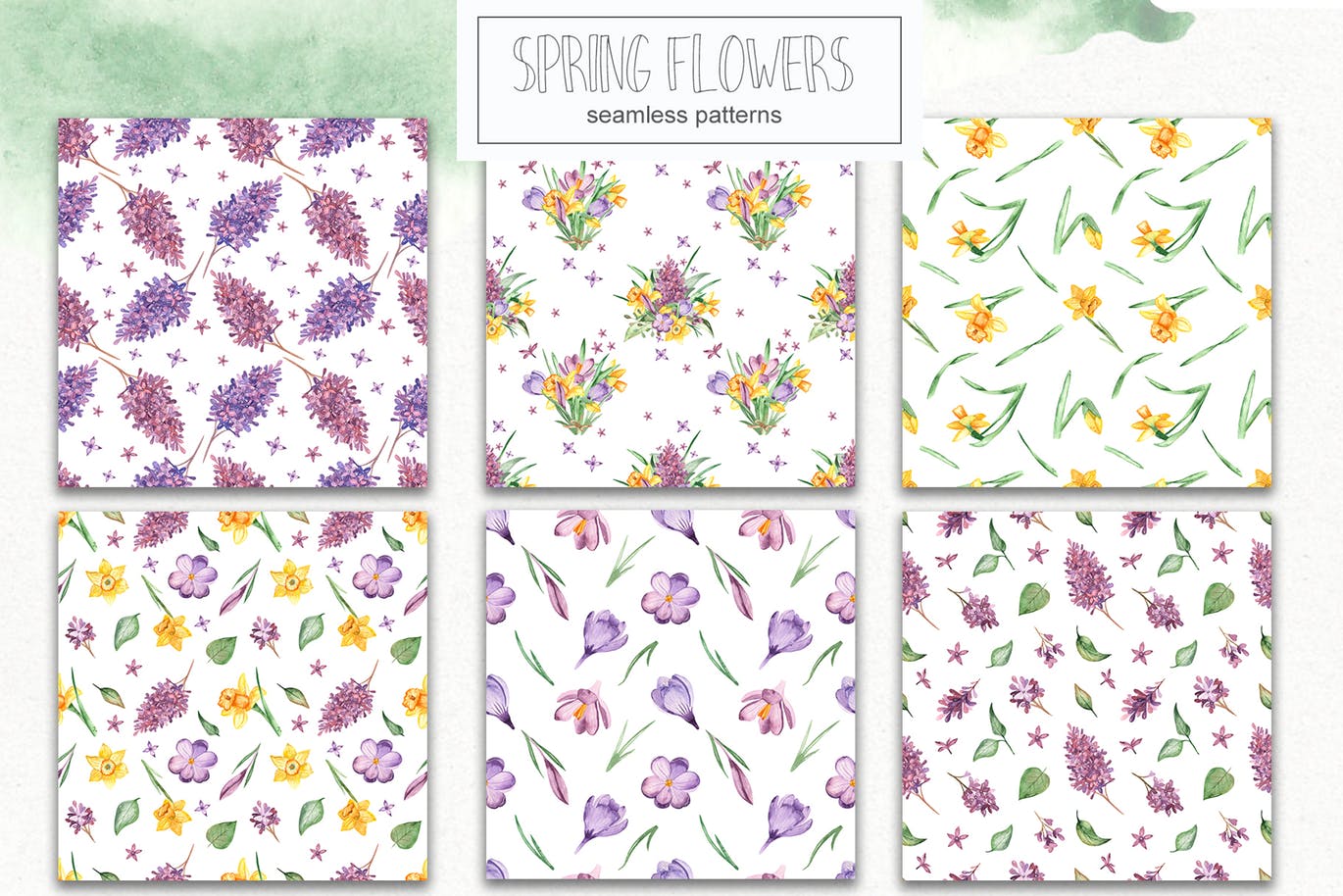 春季花卉水彩素材套装 Watercolor spring flowers collection插图(5)