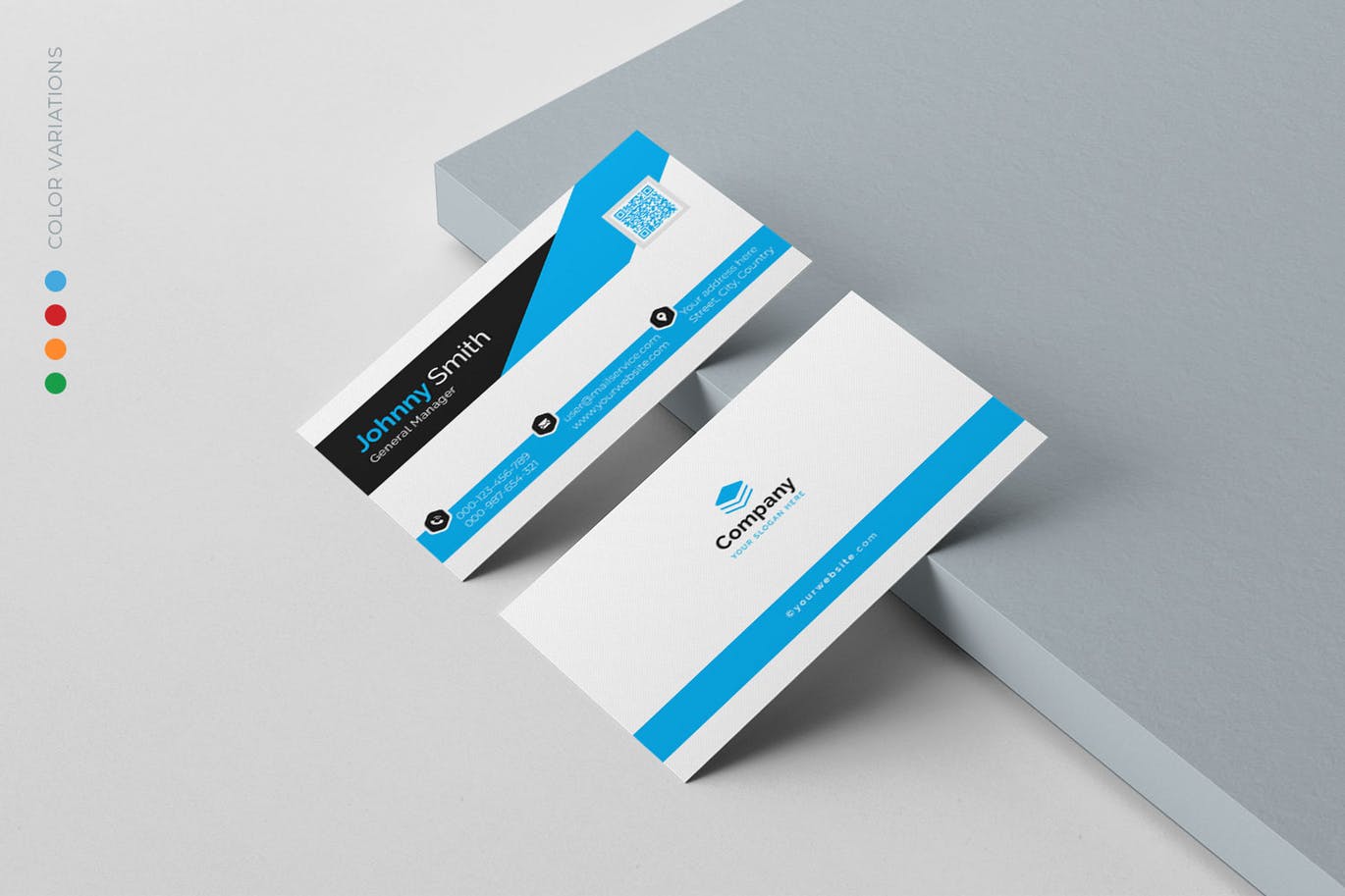 四色标准企业二维码非凡图库精选名片模板 Business Card插图