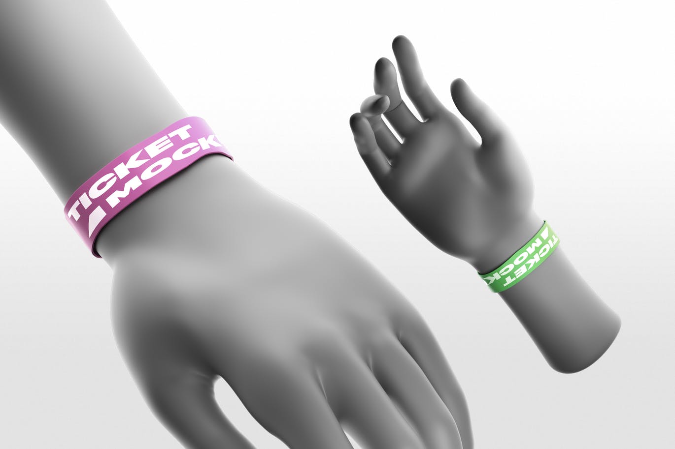 腕带门票图案设计样机素材中国精选 Wristband Ticket Mockups插图