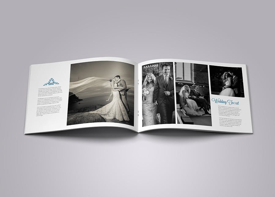现代时尚简约风格婚纱照画册设计模板 Wedding Photo Album插图(5)
