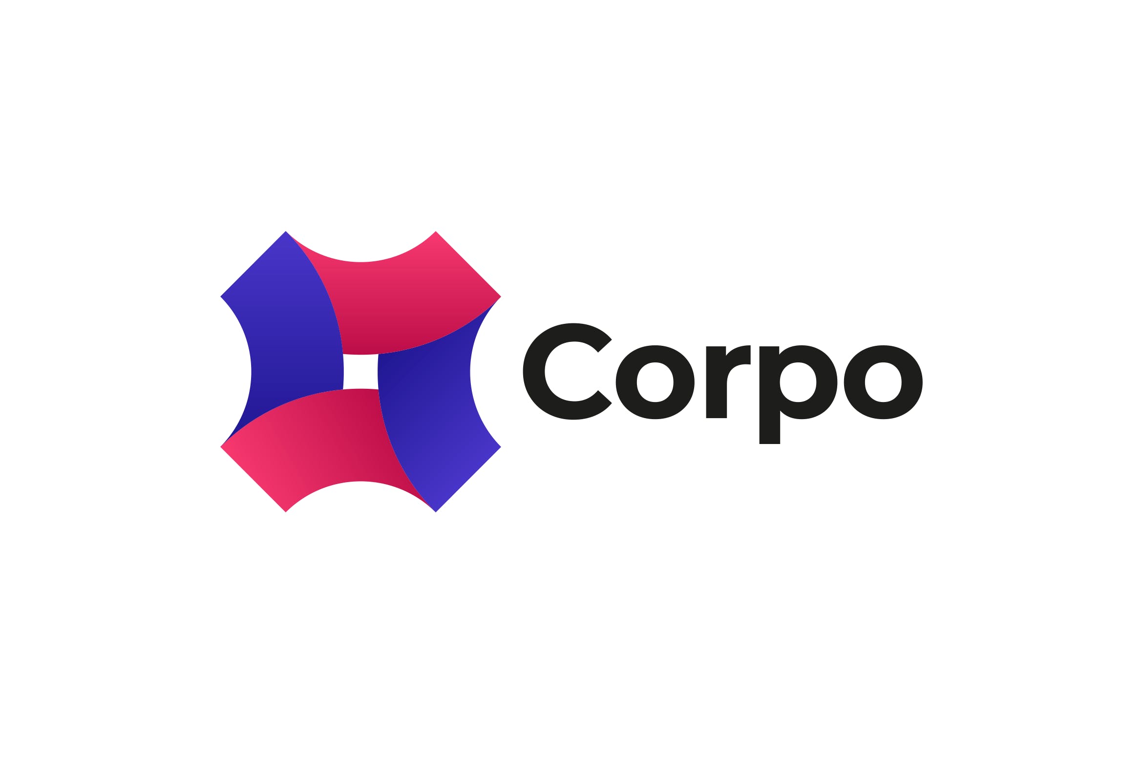 商务合作&协同文化几何图形Logo设计素材库精选模板 Corpo Logo插图