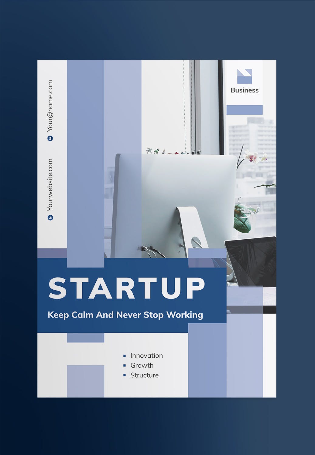 创业互联网项目简介宣传海报PSD素材素材库精选模板 Startup Poster插图(1)