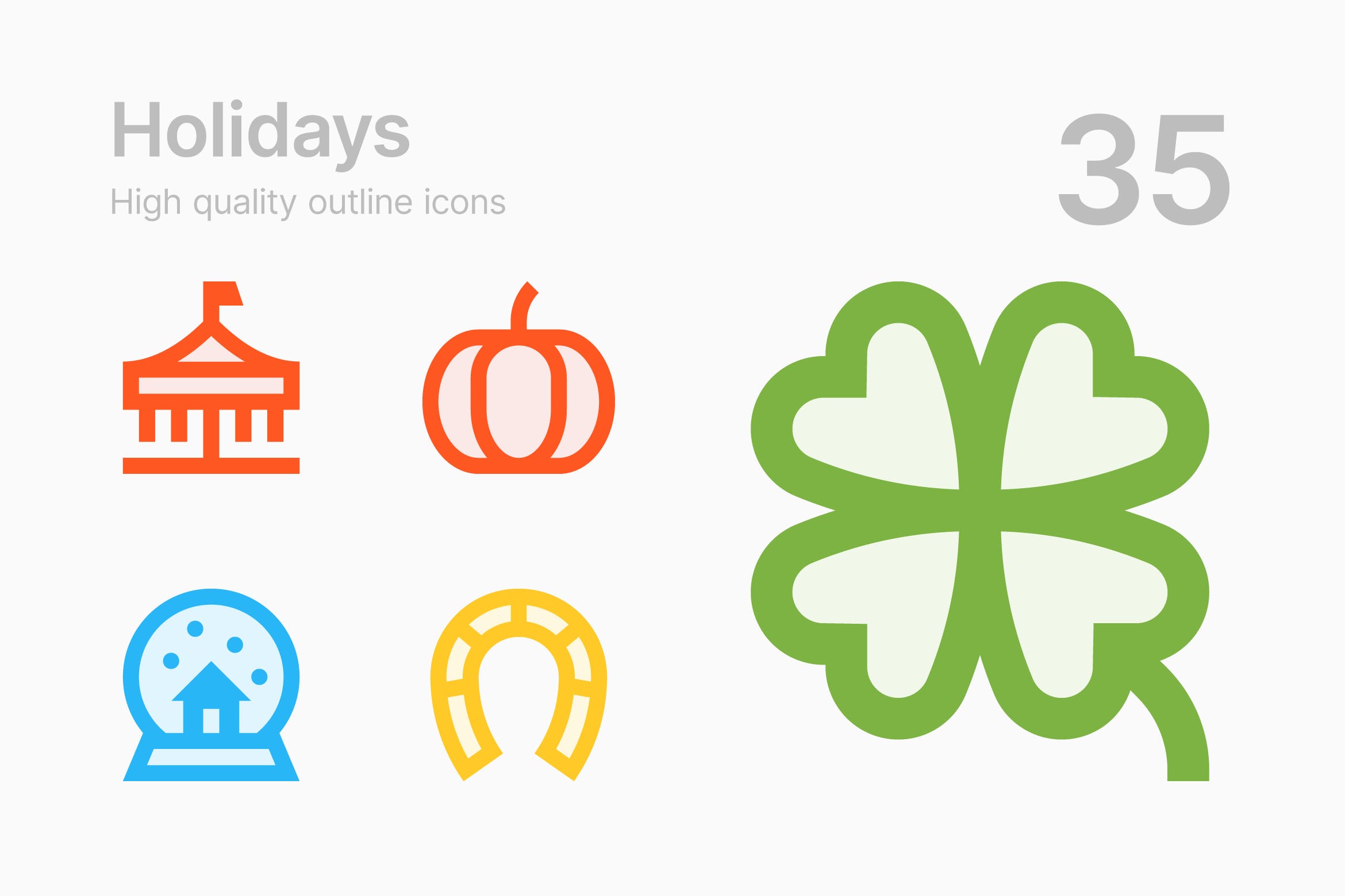 35枚节日主题轮廓线条矢量亿图网易图库精选图标 Holidays插图