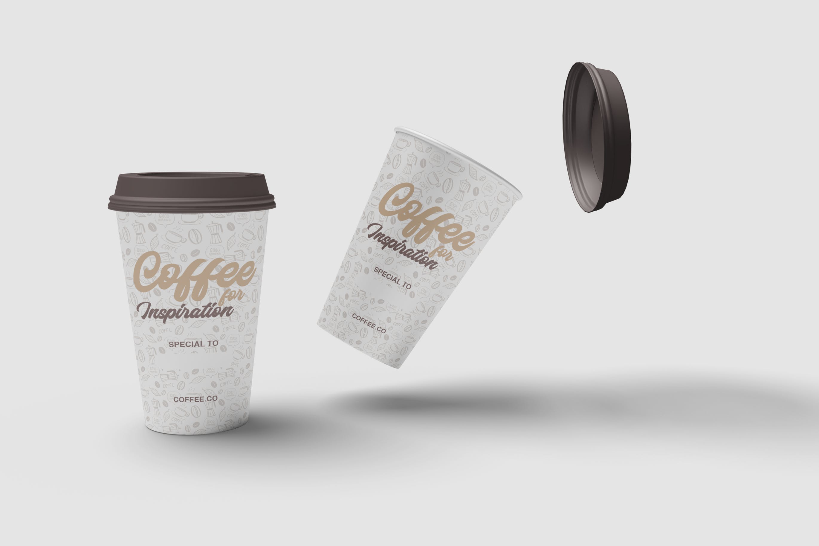 咖啡纸杯外观图案设计预览普贤居精选 Cup of Coffee Mockup插图