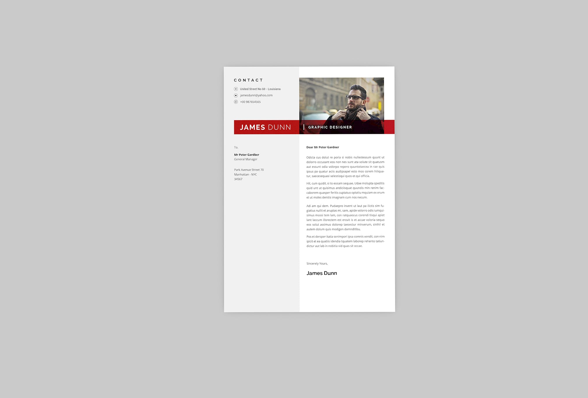 视觉设计师介绍信&16设计网精选简历模板 James Graphic Resume Designer插图(1)