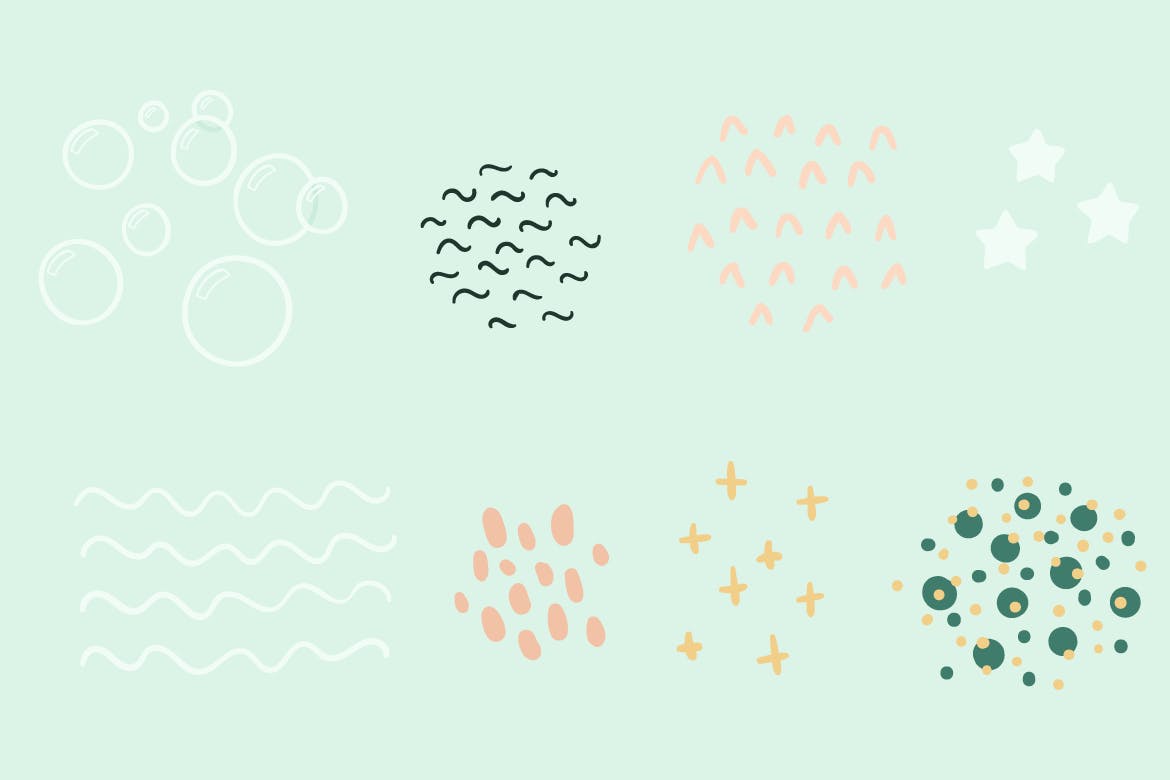 可爱小青蛙手绘矢量图形素材库精选设计素材 Cute Little Frogs Vector Graphic Set插图(7)
