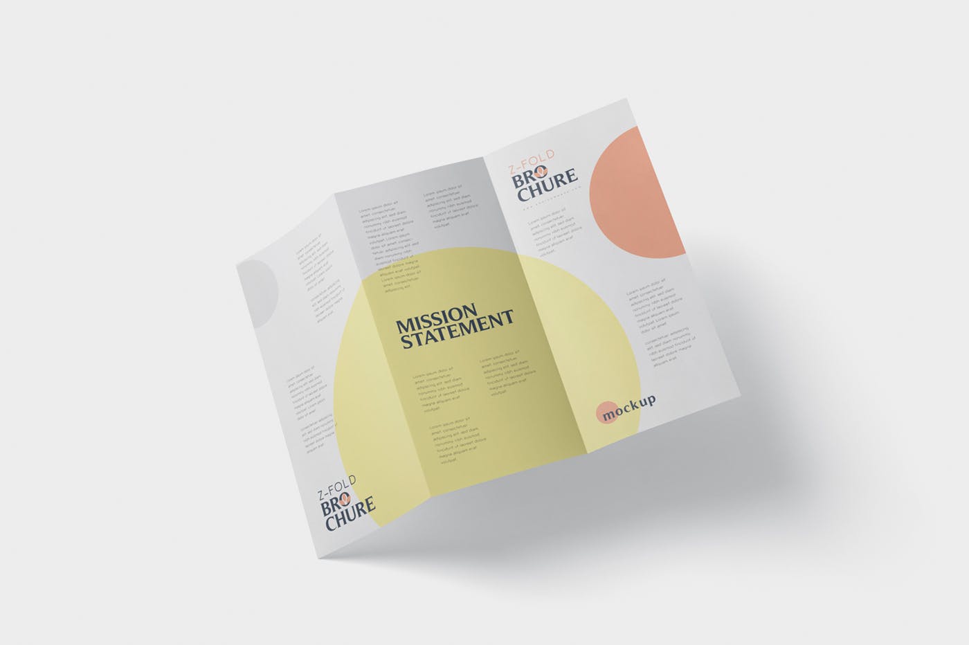 三折页设计风格企业传单/宣传单设计图样机素材库精选 DL Z-Fold Brochure Mockup – 99 x 210 mm Size插图(5)