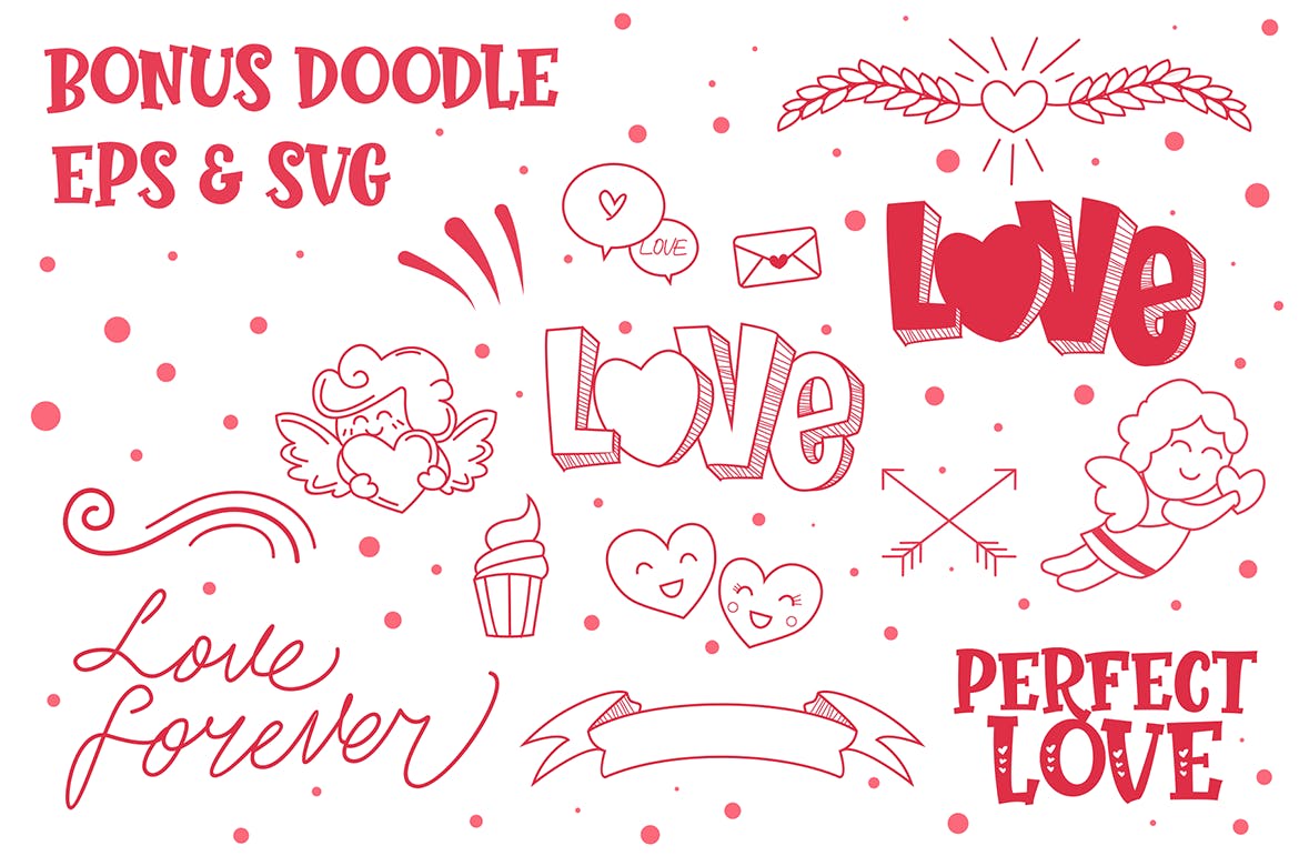 完美爱心英文衬线字体非凡图库精选 Perfect Love – Mother Favorite Font插图(4)