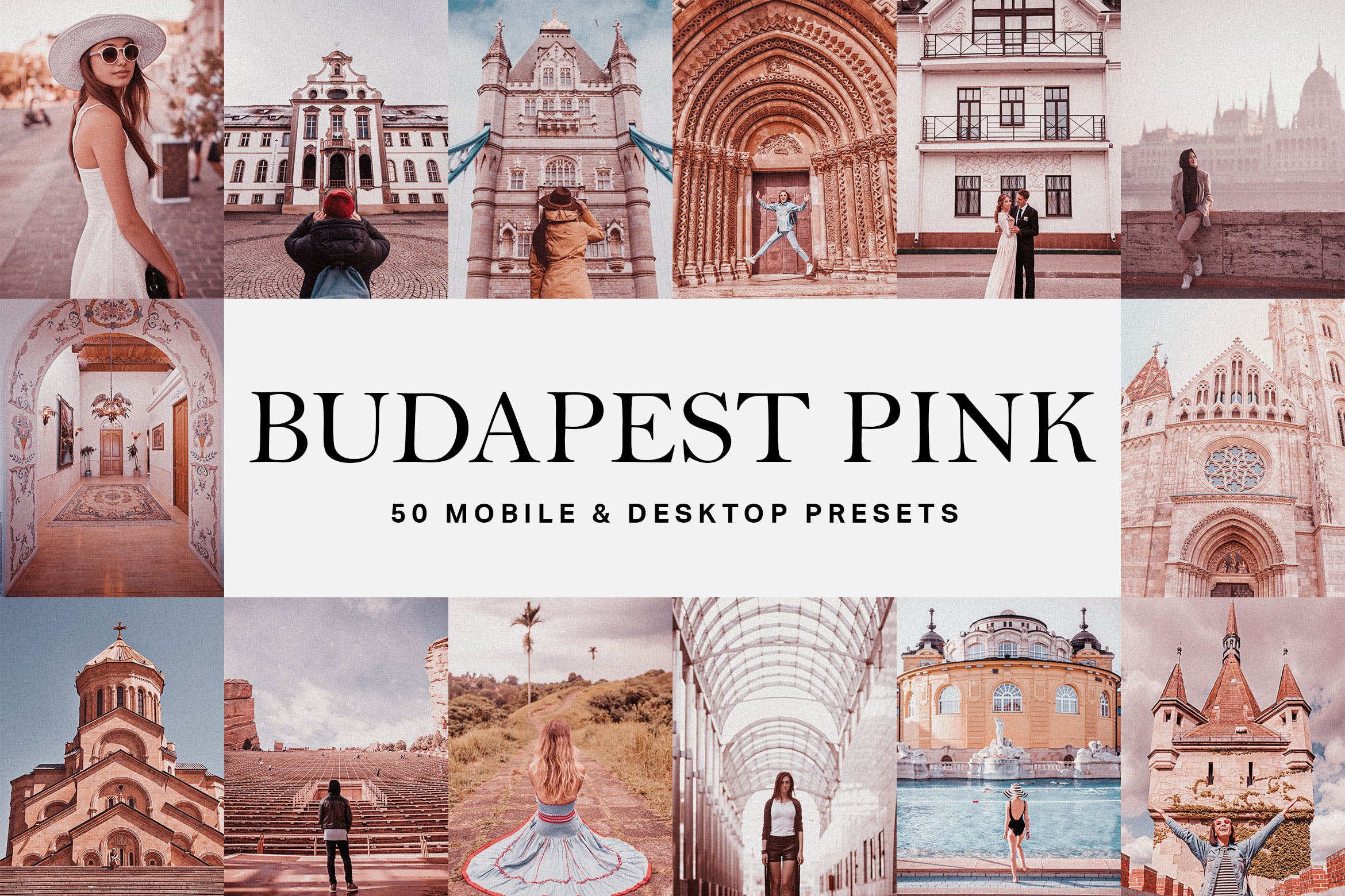 50款经典电影胶片色调Lightroom预设&LUT 50 Budapest Pink Lightroom Presets and LUTs插图