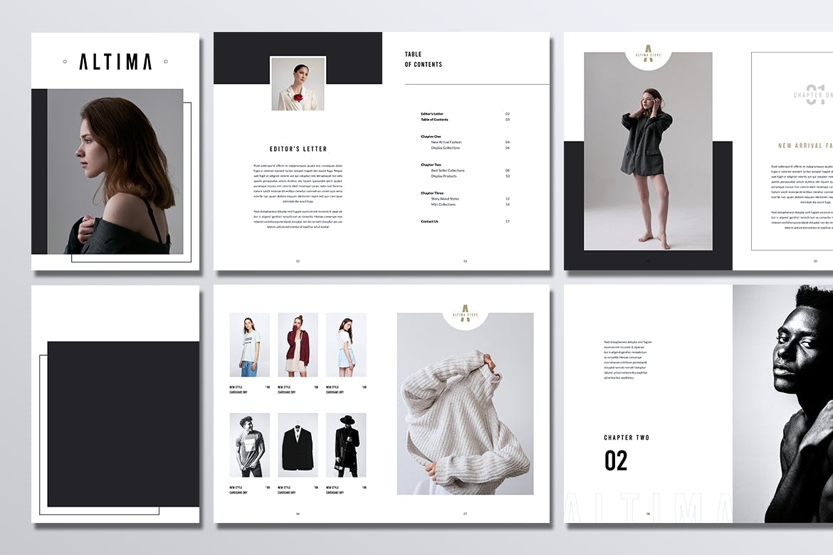 时装店新品上市产品目录画册设计模板 ALTIMA Fashion Lookbook Portfolio Brochures插图(4)