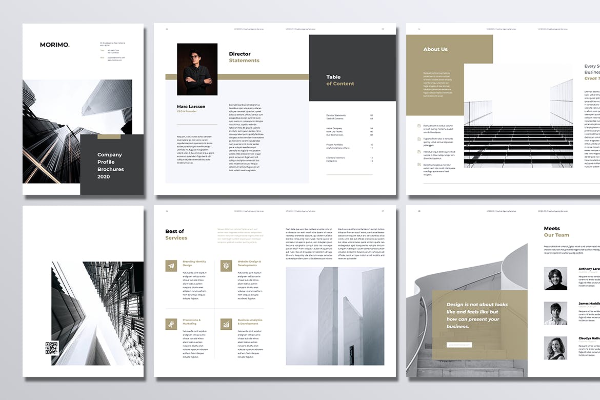 创意品牌设计公司企业宣传画册设计模板 MORIMO Creative Agency Company Profile Brochures插图(4)
