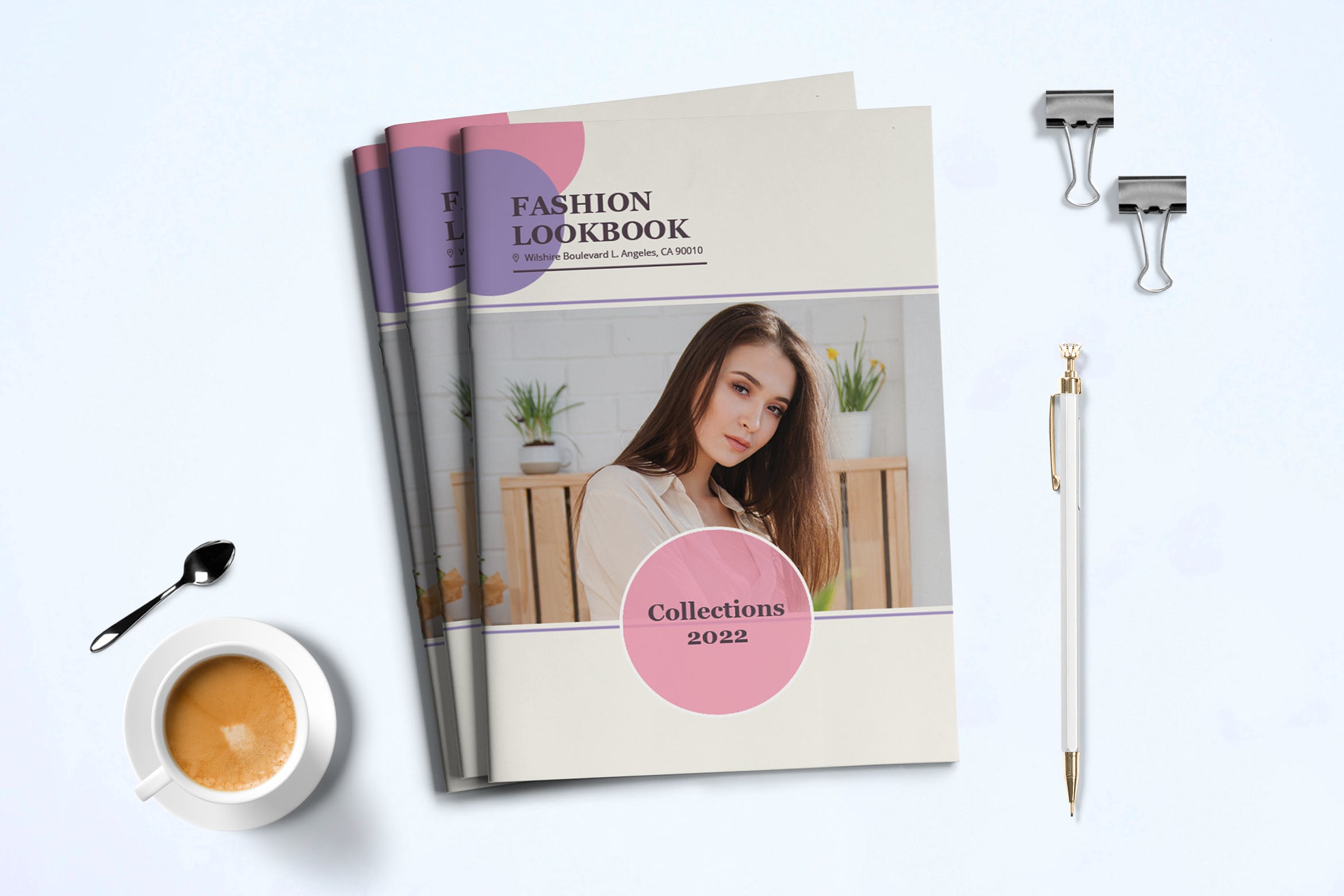 时装订货画册/新品上市产品素材库精选目录设计模板v3 Fashion Lookbook Template插图