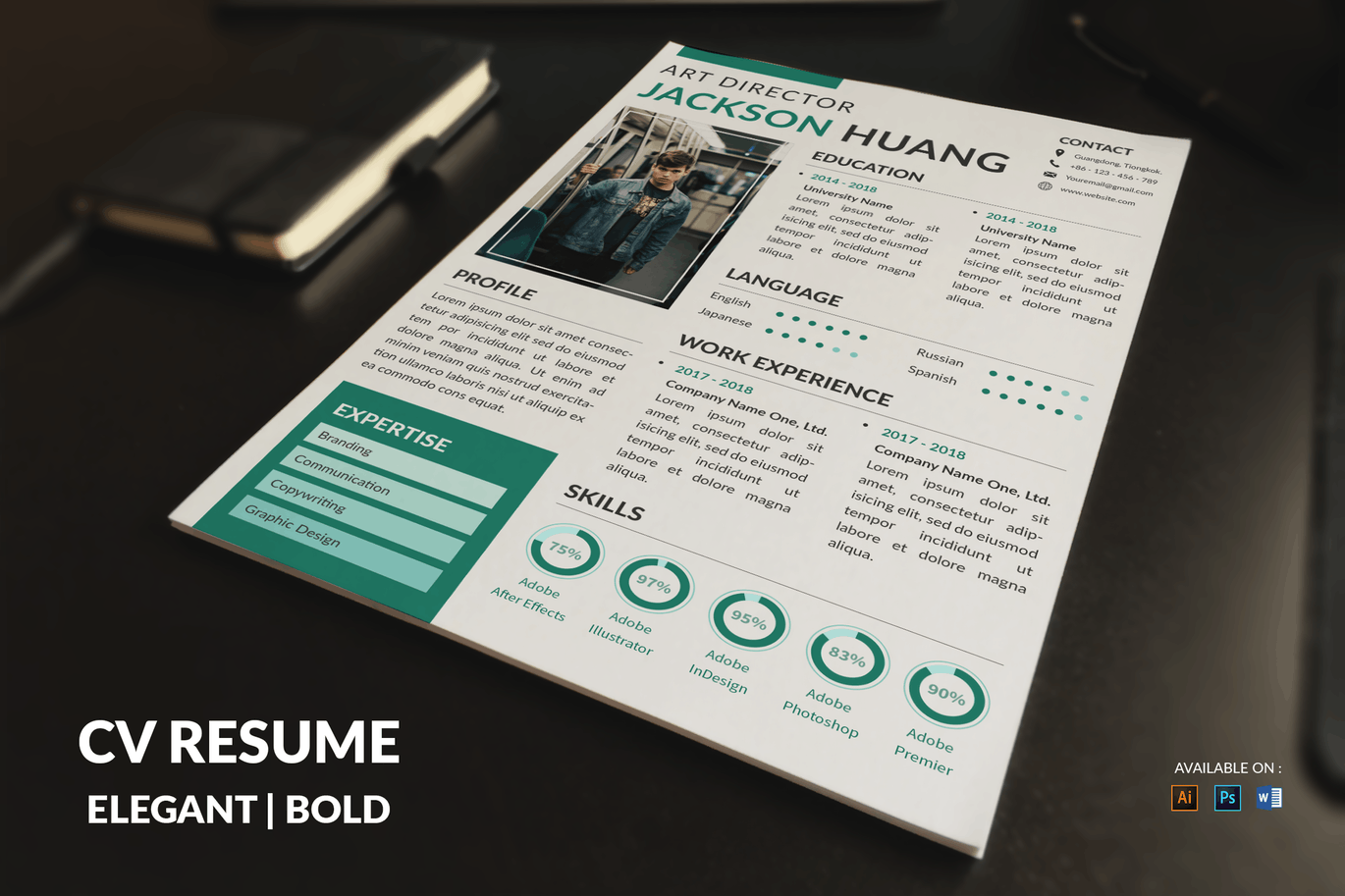 创意艺术经理/总监16设计网精选简历模板 CV Resume Modern And Clean插图