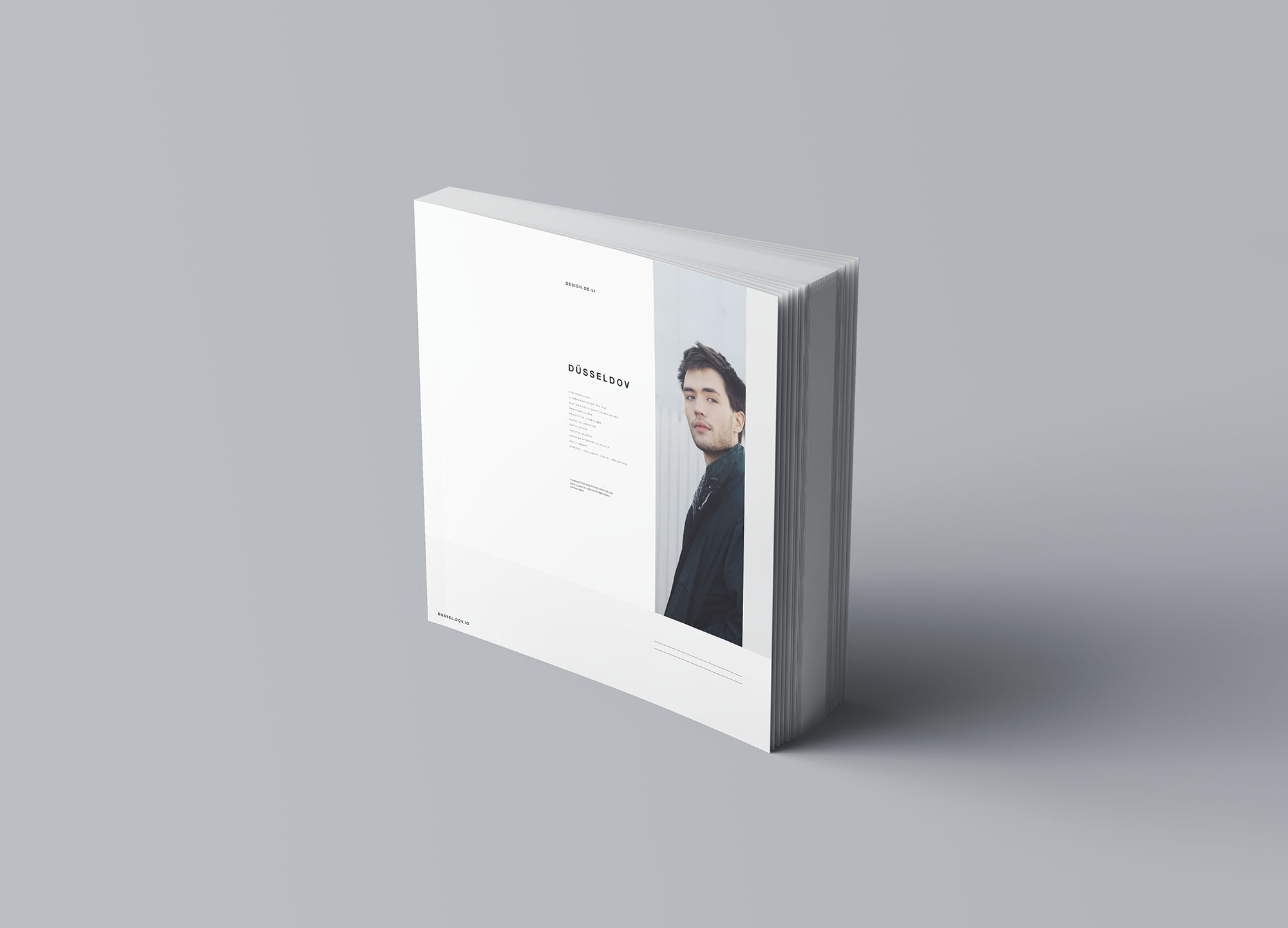 方形软封图书内页版式设计效果图样机普贤居精选 Square Softcover Book Mockup插图(6)