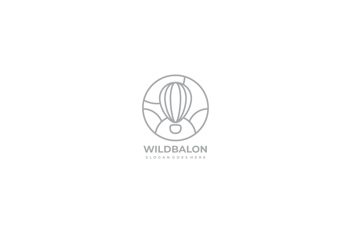 彩色热气球Logo设计16设计网精选模板 Wild Air Ballon Logo插图(1)