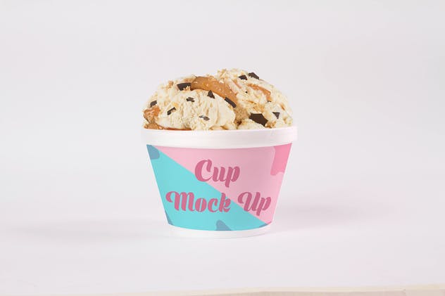 冰淇淋纸杯图案设计预览素材库精选模板 Ice Cream Cup Mock Up插图(1)