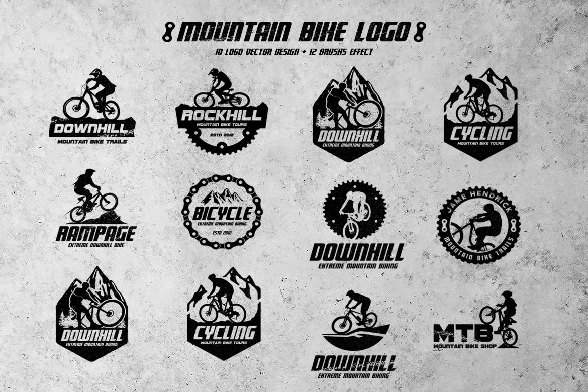 山地车品牌Logo商标设计模板 Mountain Bike Logo插图(2)