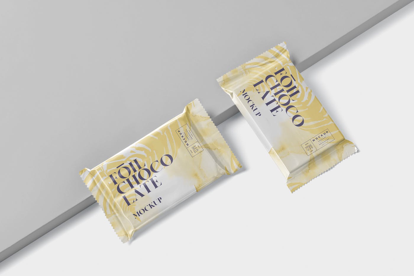 巧克力超薄铝箔纸包装设计效果图素材中国精选 Foil Chocolate Packaging Mockup – Slim Size插图(4)