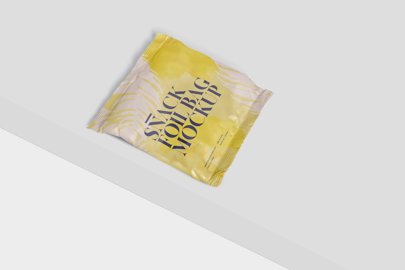 小吃零食铝箔包装袋设计图素材库精选 Snack Foil Bag Mockup – Square Size – Small插图(2)