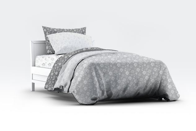 床上用品四件套印花图案设计展示样机素材库精选模板 Single Bedding Mock-Up插图(7)