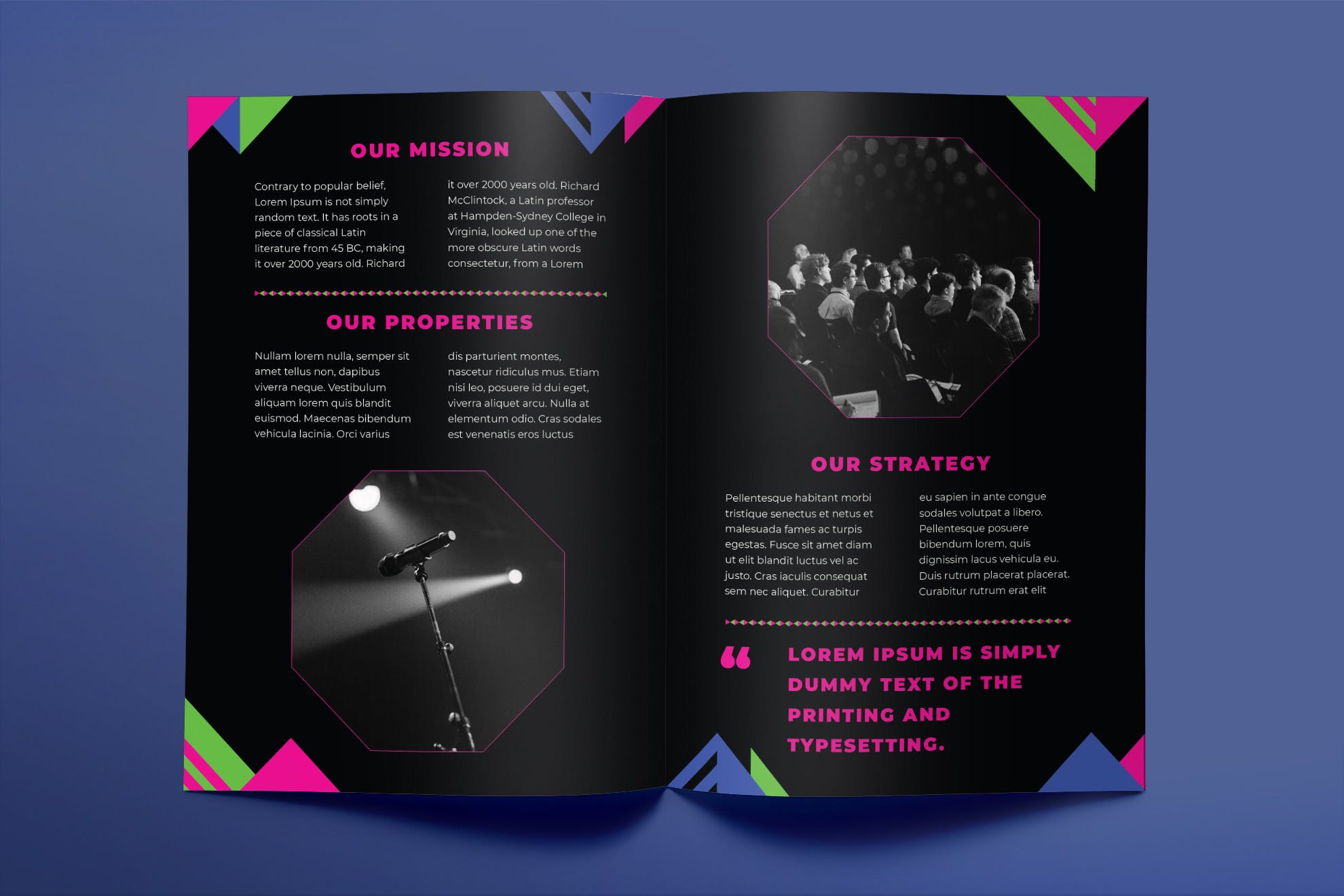高端酷黑色企业对折页宣传单设计模板 Speaker Brochure Bifold插图(2)