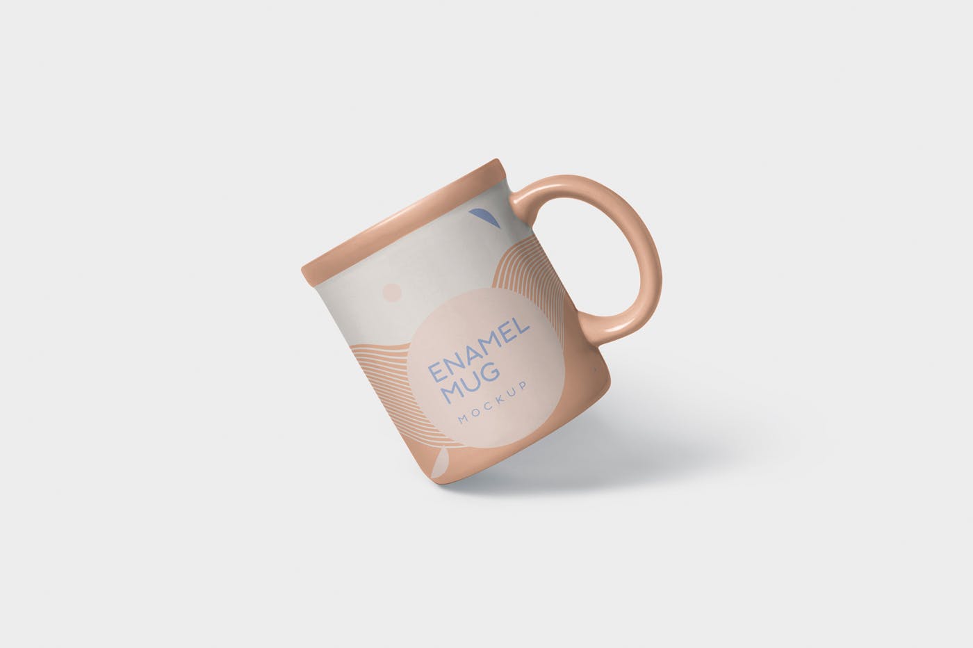 带把手圆形搪瓷杯马克杯图案设计素材库精选 Round Enamel Mug Mockup With Handle插图(3)