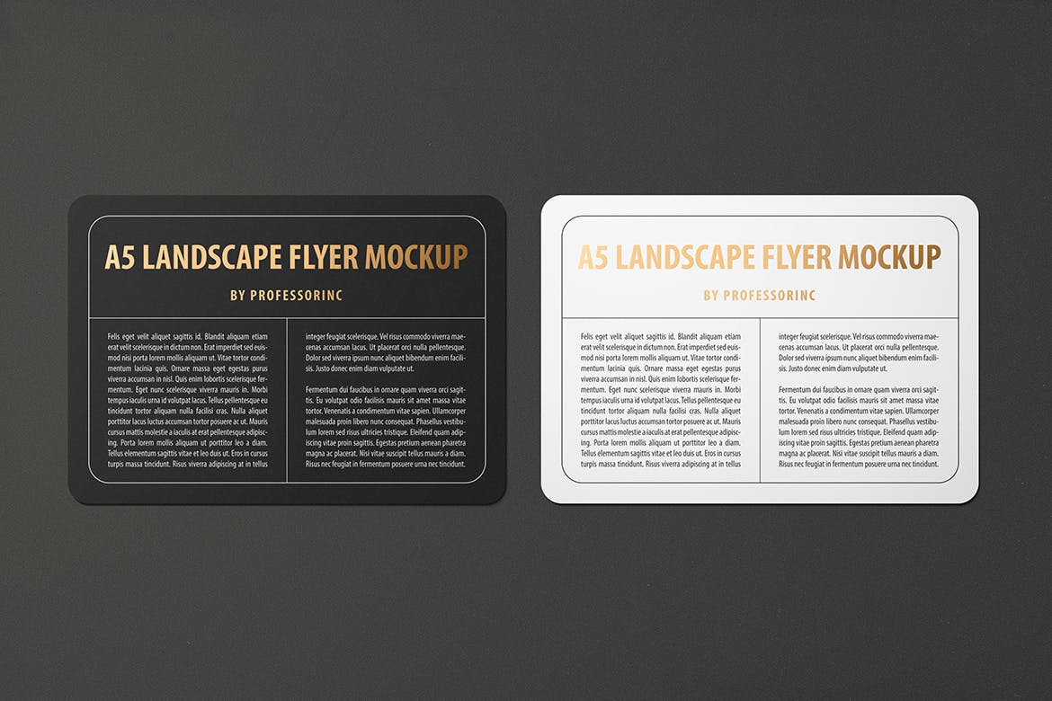 A5尺寸规格圆角宣传单印刷效果图样机素材中国精选 A5 Landscape Round Corner Flyer Mockup插图(5)
