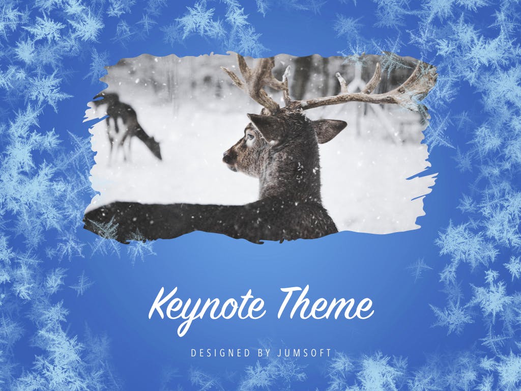 冬天雪花背景素材库精选Keynote模板下载 Hello Winter Keynote Template插图(6)