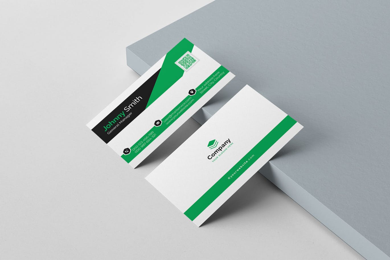 四色标准企业二维码非凡图库精选名片模板 Business Card插图(2)