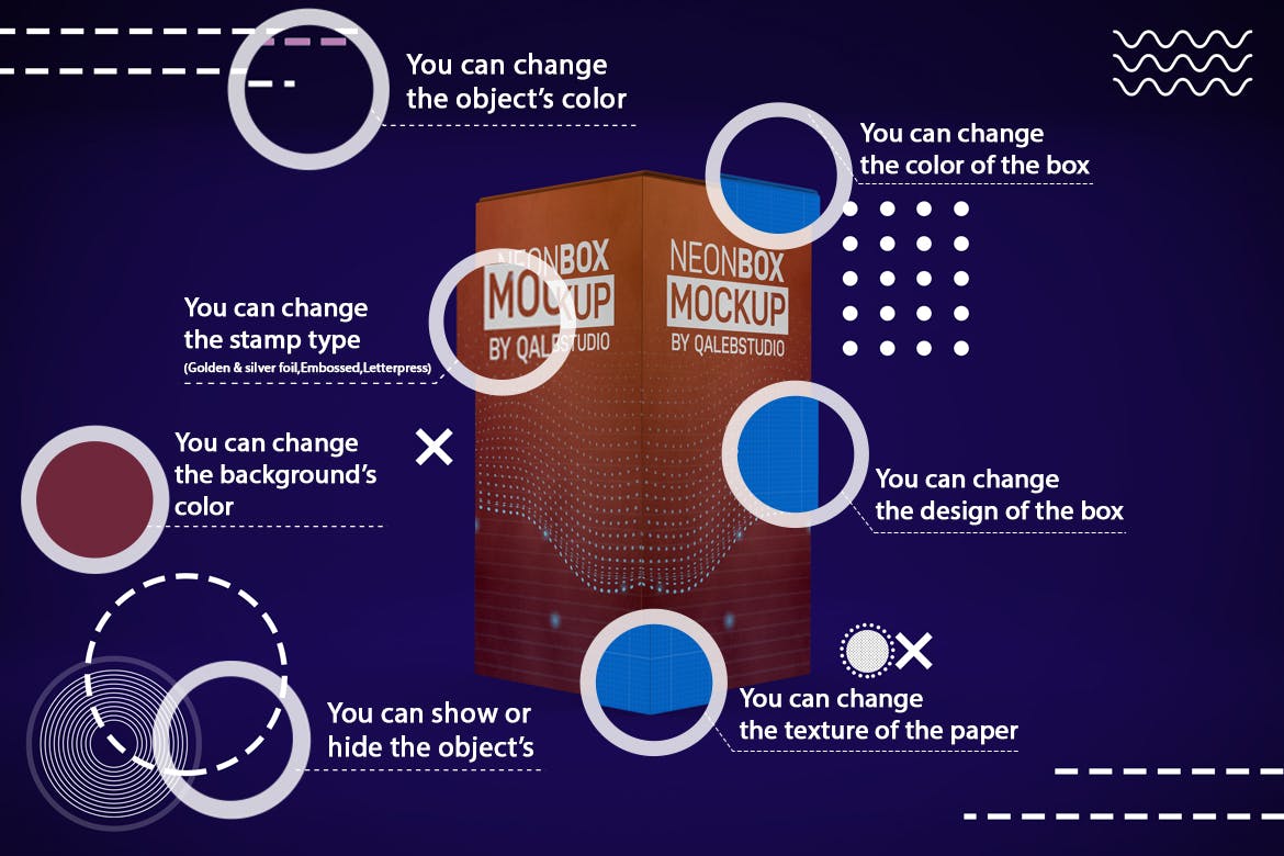产品包装盒外观设计多角度演示普贤居精选模板 Abstract Rectangle Box Mockup插图(2)