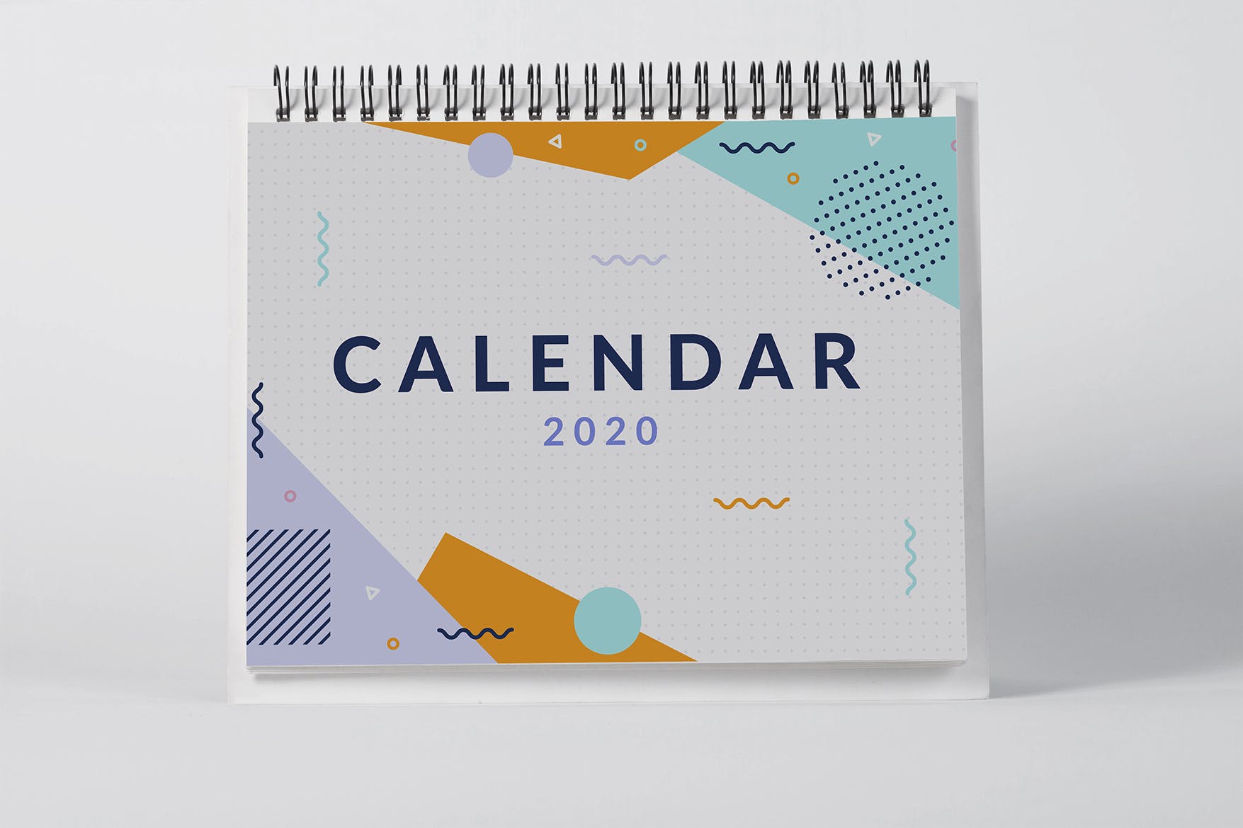 2020年桌面日历设计样机普贤居精选模板 2020 Desktop Calendar Mock Up插图(1)