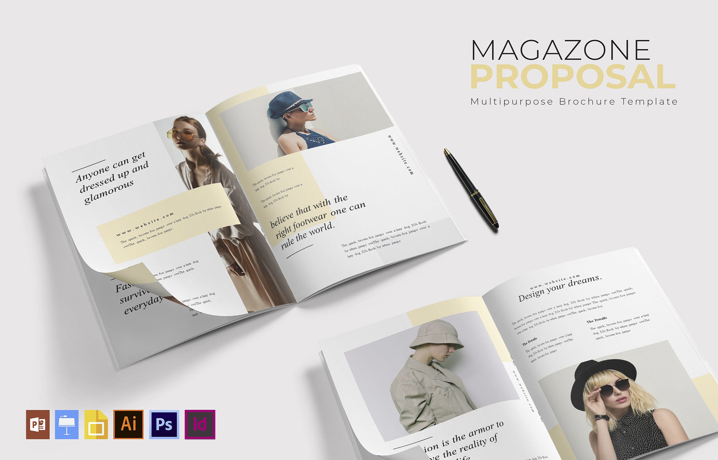 时尚品牌宣传画册/普贤居精选杂志排版设计模板 Magazone | Brochure插图(1)
