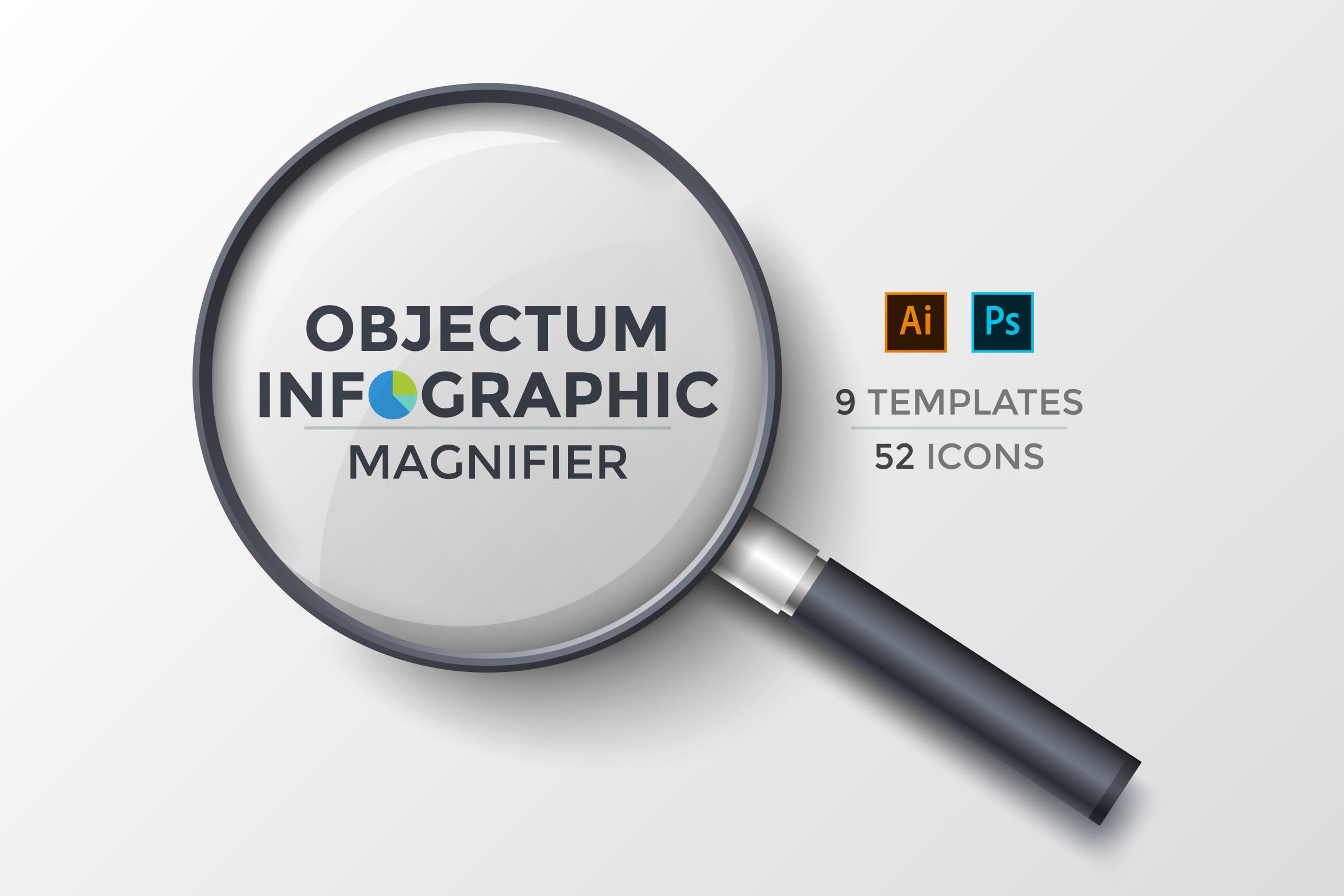 放大镜信息图表图形矢量设计模板 Objectum Infographic: Magnifier插图