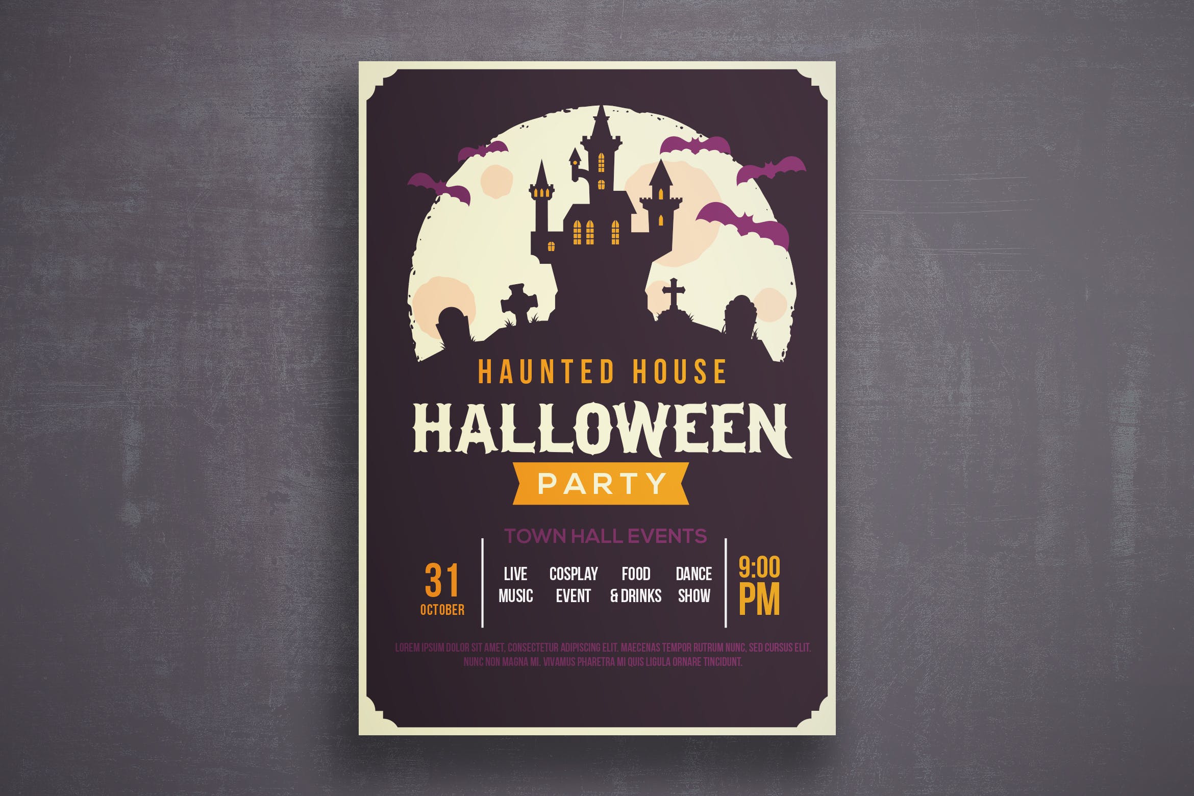 万圣节恐怖之夜活动邀请海报传单16设计网精选PSD模板v2 Halloween flyer template插图