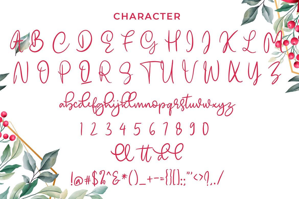 可爱风格英文现代书法字体素材库精选 Emellyn Lovely Modern Calligraphy Font插图(6)