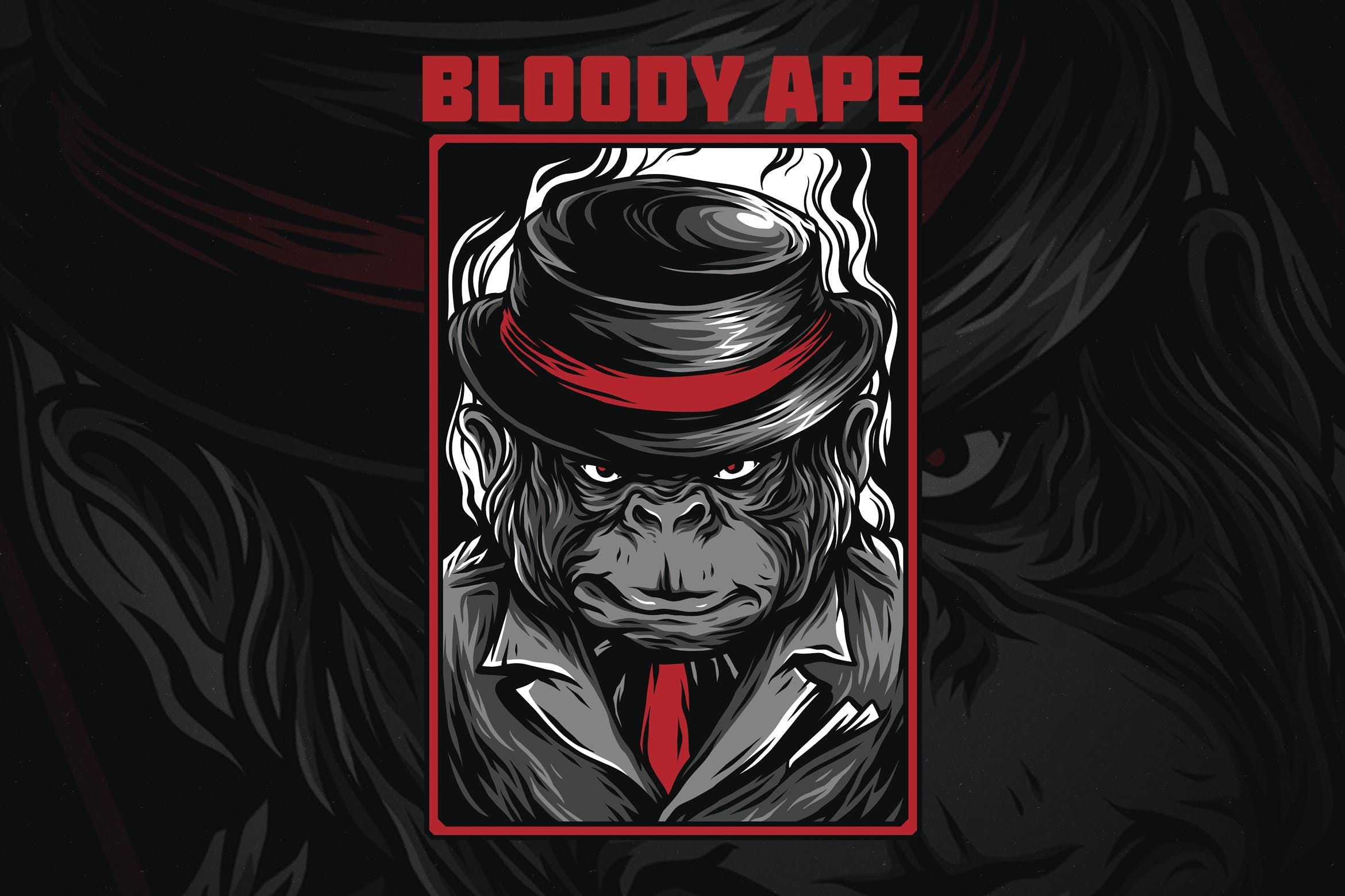血猿潮牌T恤印花图案普贤居精选设计素材 Bloody Ape插图