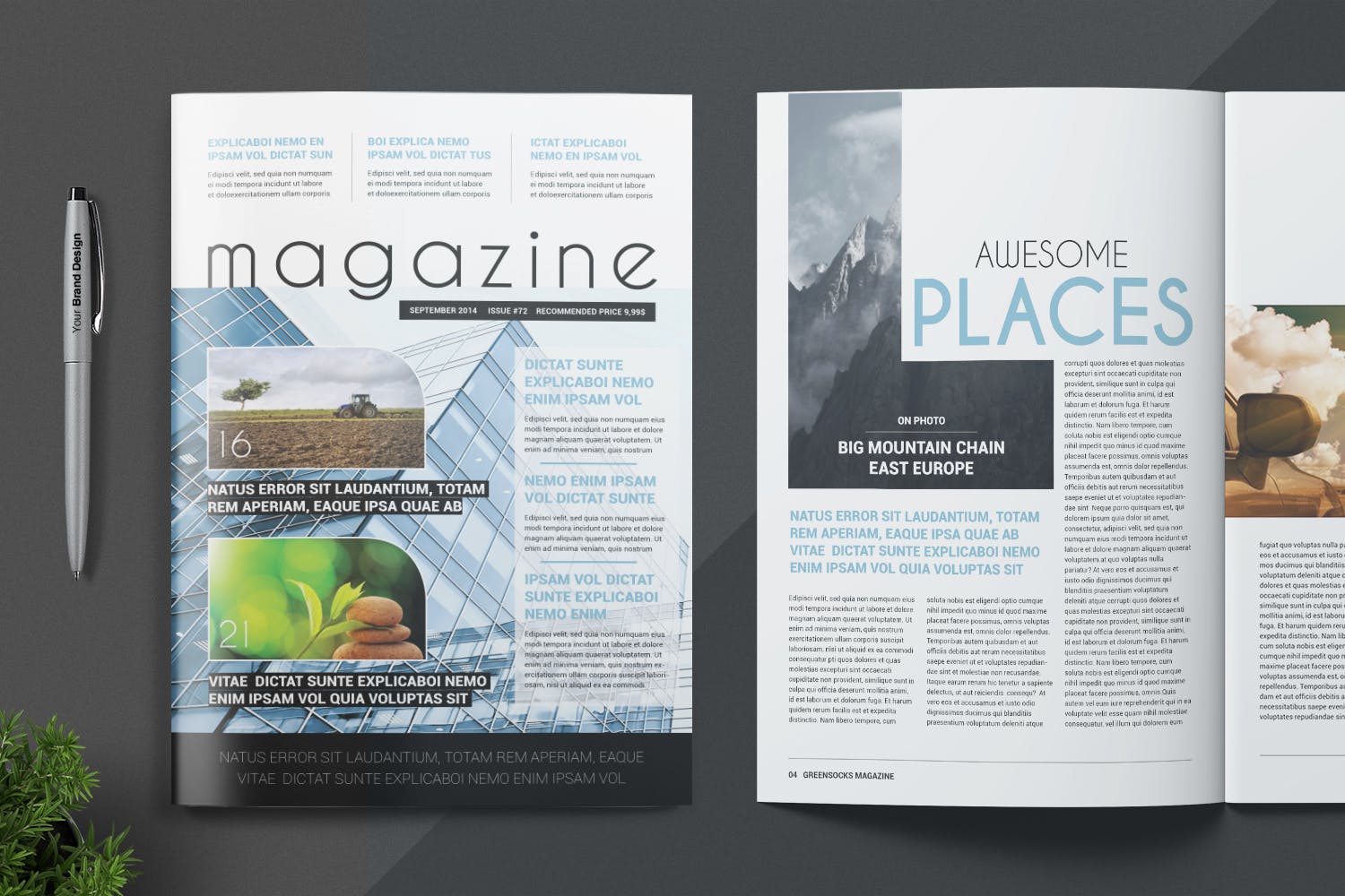农业/自然/科学主题16设计网精选杂志排版设计模板 Magazine Template插图