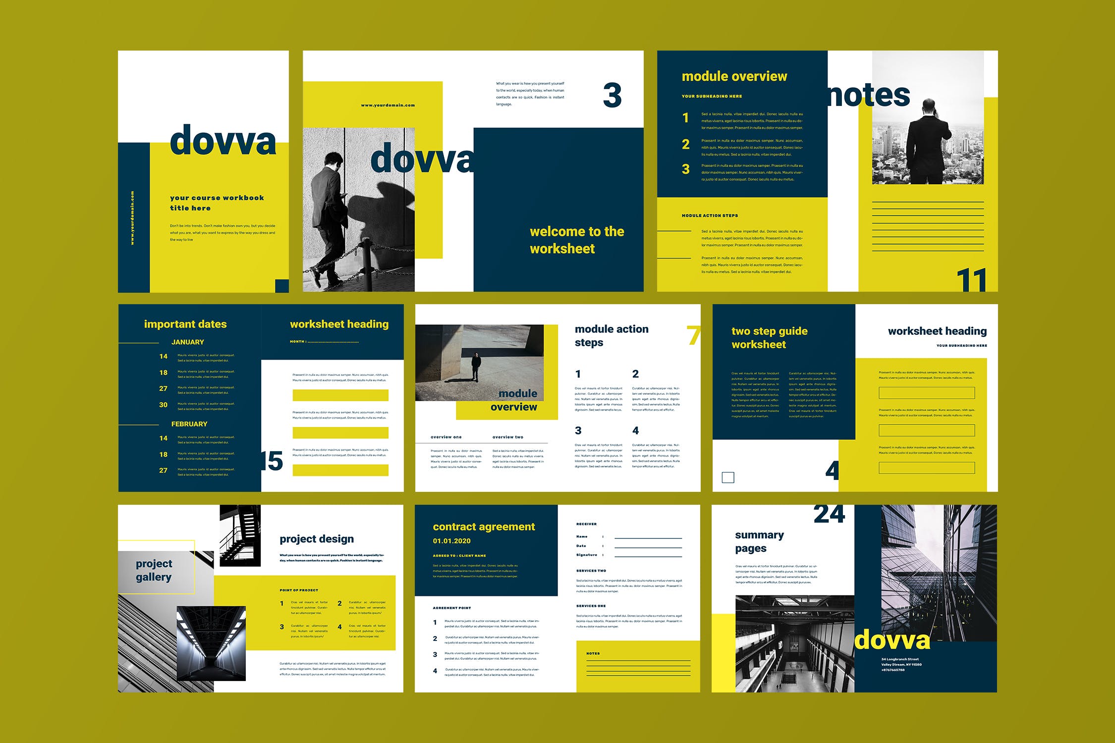 极简主义Workbook创意设计模板v1 Dovva – Minimalist Workbook Template插图(4)