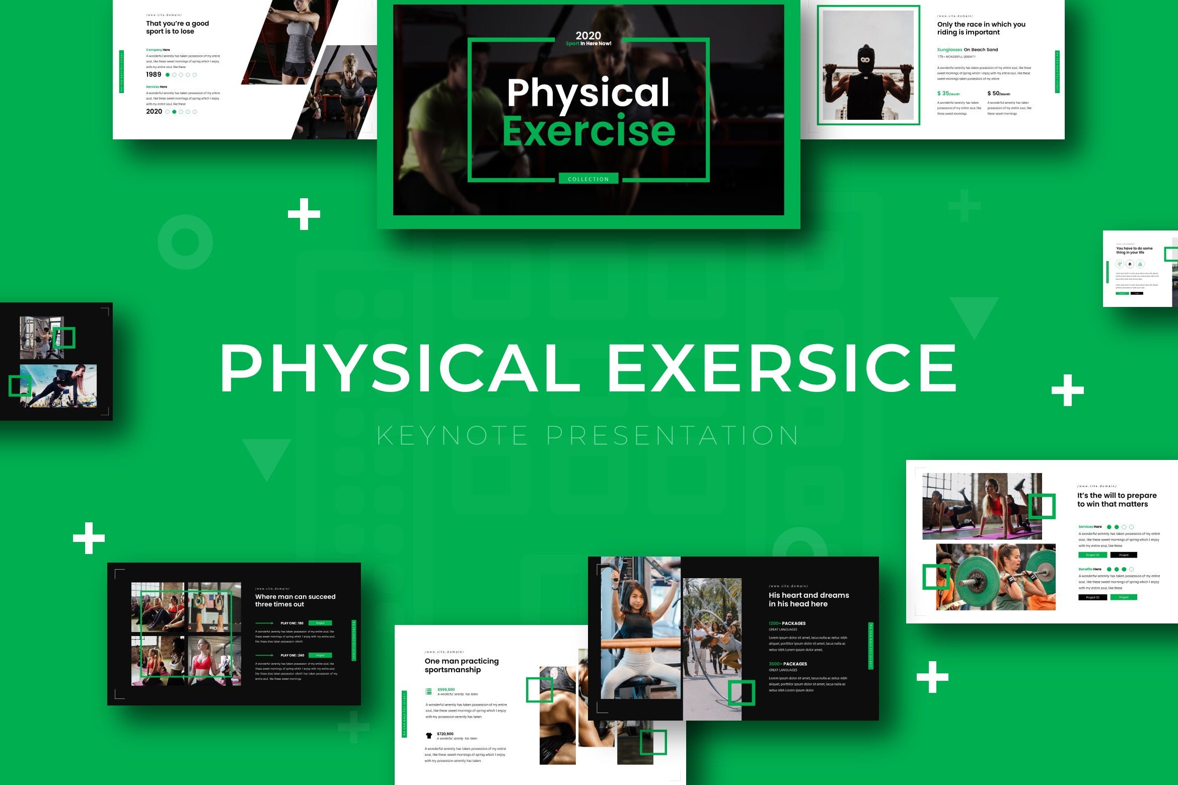 健身运动主题16设计素材网精选Keynote模板模板 Physical – Keynote Template插图