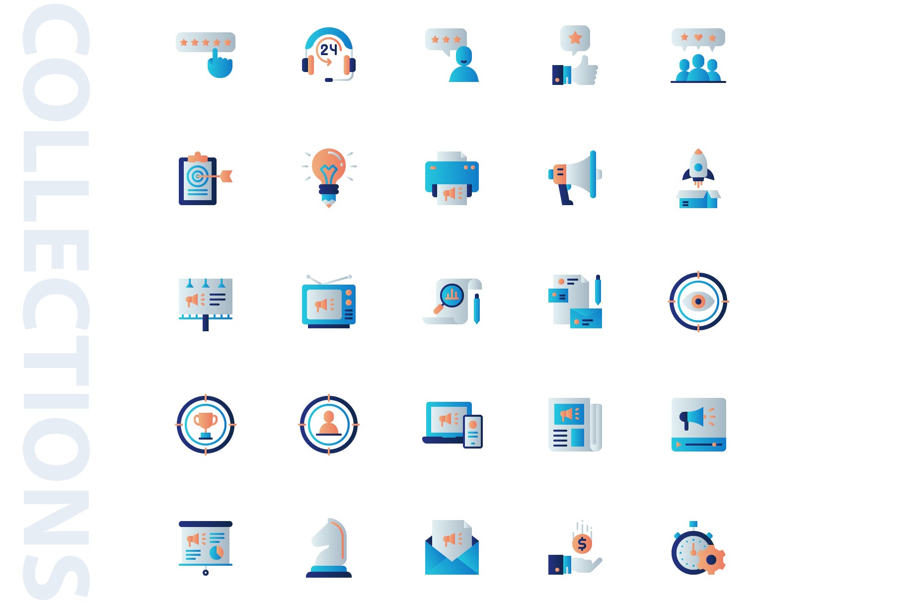 25枚市场营销主题扁平设计风格矢量素材库精选图标 Marketing Flat Icons插图(3)