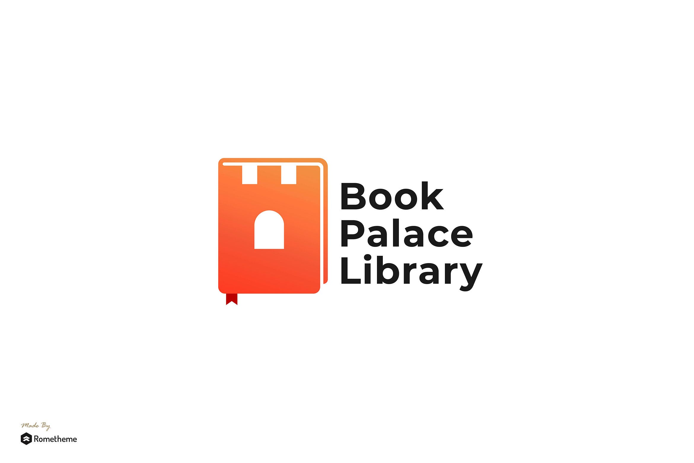 图书品牌&图书馆Logo设计素材库精选模板 Book Palace Library – Logo Template RB插图