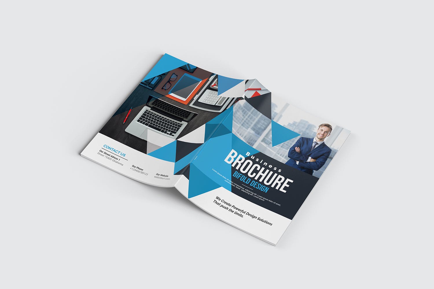 双折页企业宣传册设计模板 Bifold Brochure插图(7)