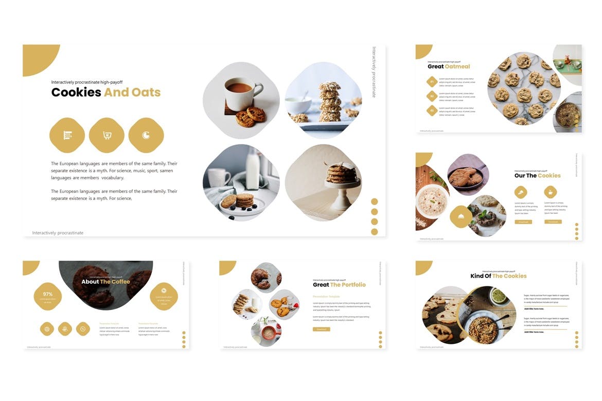 西点培训/烘焙品牌推介16设计素材网精选PPT模板 Oat Cookies – Powerpoint Template插图(2)