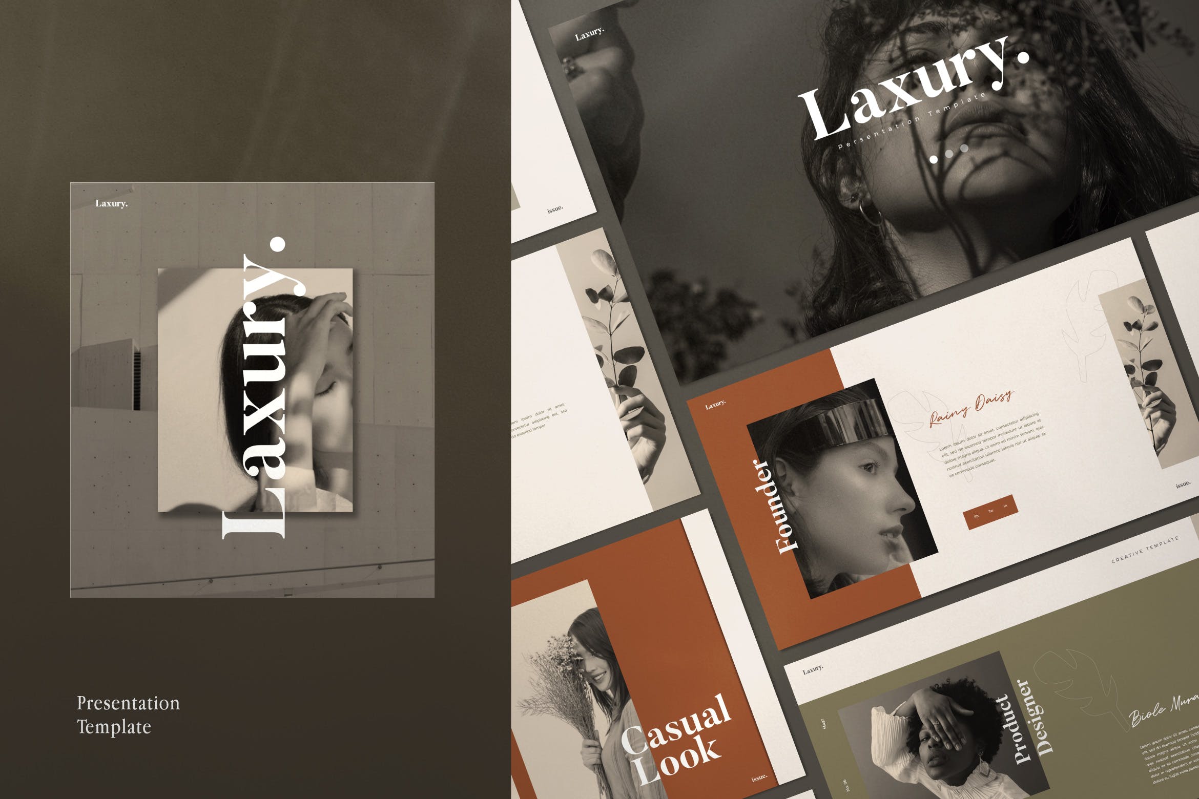 时尚企业创意多用途Lookbook风格非凡图库精选谷歌演示模板 LAXURY – Lookbook Fashion Google Slide Creative插图