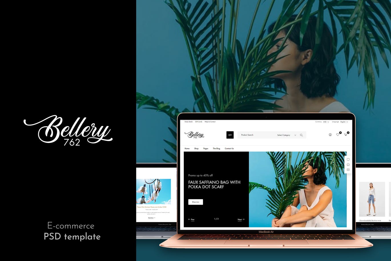 女士服装品牌网站设计PSD模板 Bellery – Ecommerce PSD template插图