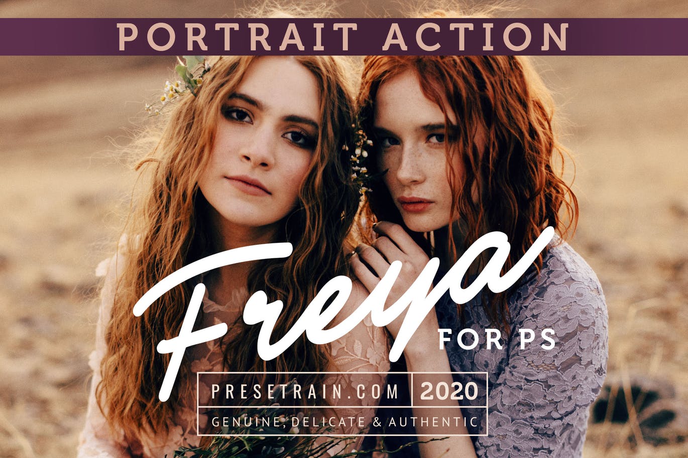 无损色调&柔和哑光效果肖像照片修图PS美颜动作 Freya Portrait Action for Photoshop插图