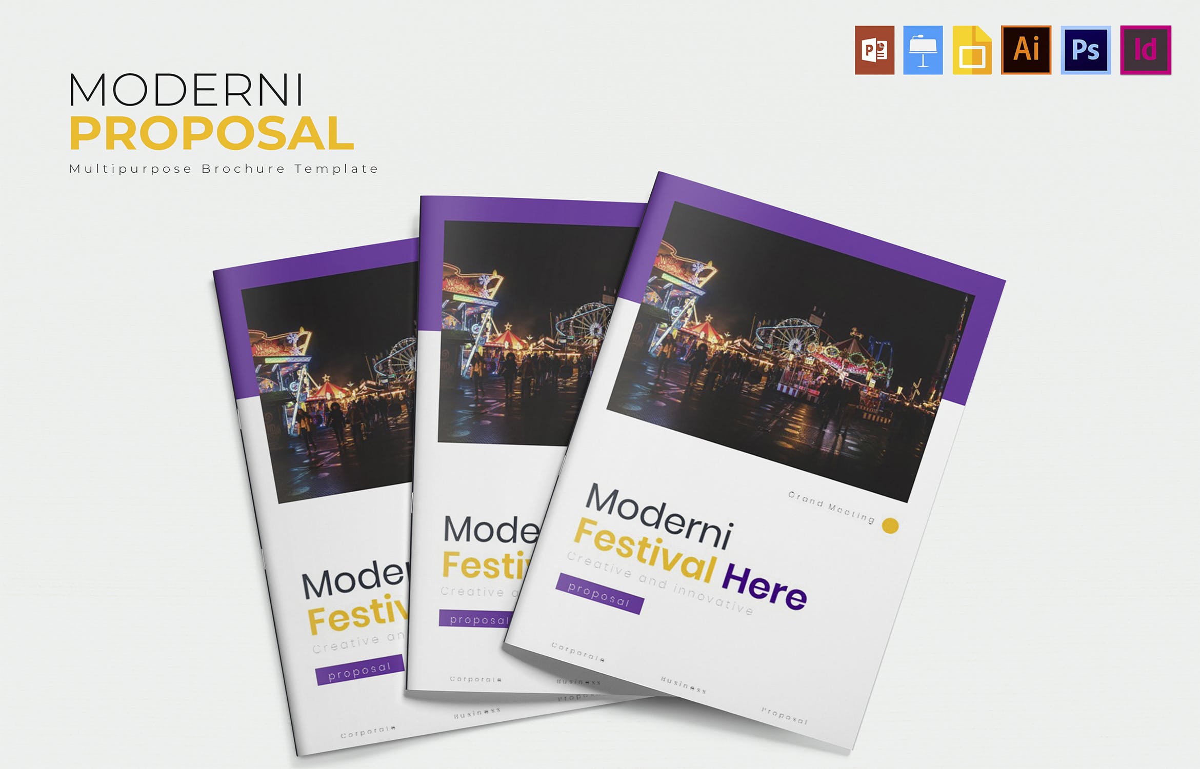 现代版式设计商业提案模板 Moderni Festival | Brochure Template插图(1)